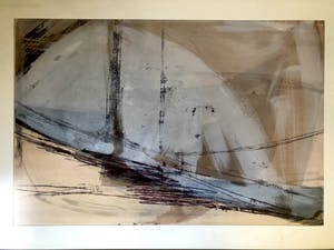 Joke Keuning - Landschap I - Gemengde techniek, Ingelijst (Groot) kopen? Bied vanaf 50!