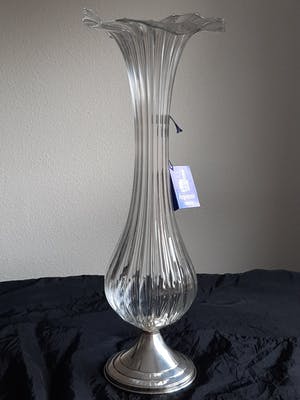 1e gehalte Zilver - Handgemaakte Murano vaas met zilveren voet kopen? Bied vanaf 20!