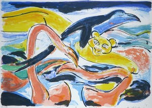 Anton Vrede - Zeefdruk, Slippin' & slidin' - Ingelijst (Groot) kopen? Bied vanaf 1!