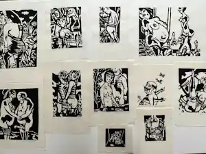 Aad de Haas - 11 stuks erotische linodrukken. verkauft für € 250!