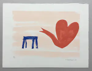 Klaas Gubbels - ‘Hartenkan met tafel’ - zeefdruk - 2005 - oplage XX kopen? Bied vanaf 295!