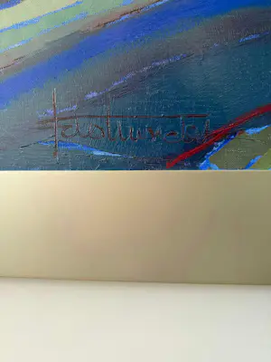 Ido Vunderink - Kleurrijk stilleven met bloemen en schaal kopen? Bied vanaf 570!