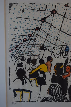 Frank Lodeizen - Zeefdruk - Handingekleurd - Zigeuners uit Amsterdam kopen? Bied vanaf 75!