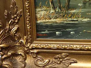 Hendrik Breedveld - (1918-1999) – 2x Olieverf op paneel , 2 Winterlandschappen - ingelijst kopen? Bied vanaf 1!