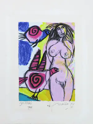Corneille - Litho, La femme et oiseaux kopen? Bied vanaf 1!