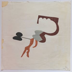 Tjeng Sit Oey - Abstracte compositie, linosnede op rijstpapier kopen? Bied vanaf 25!