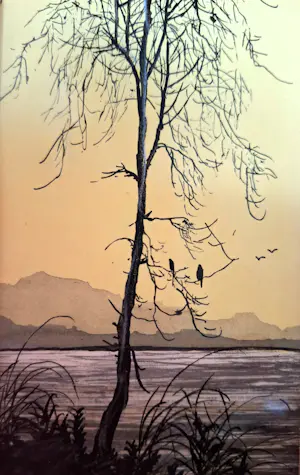 Tom Anema - Verfijnd werk, landschap met vogels kopen? Bied vanaf 59!