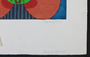 Niet of onleesbaar gesigneerd - 2 x Linolschnitt, Flug der Zeichen kopen? Bied vanaf 1!