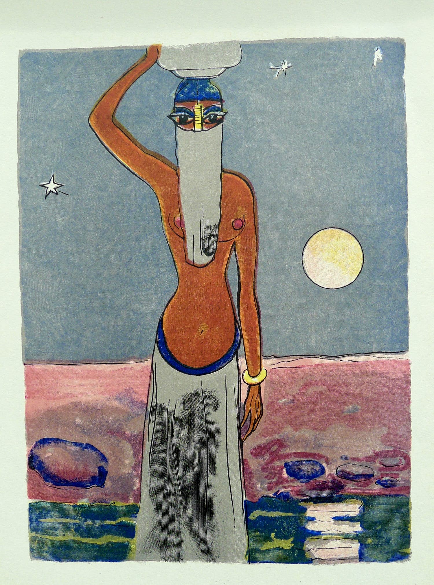 Kees van Dongen - Gravure 1001 nacht: 'A la fontaine au clair de lune' verkocht voor € 30!