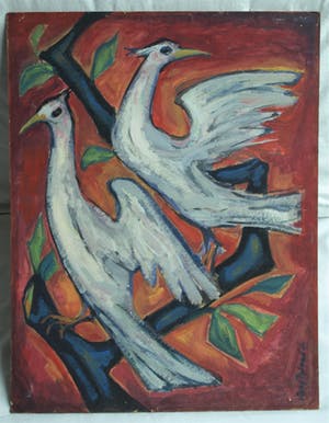 Klaas Pijlman - 2 Gouaches, “Vogels” en “Storm” – 1961 kopen? Bied vanaf 1!