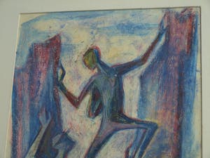 Klaas Pijlman - Ingelijste pastel , “Alba di Canazei” – Ontwerp fresco - 1958 kopen? Bied vanaf 35!