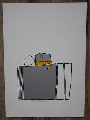 Cees Andriessen - linosnede: Bollewop - 1974 kopen? Bied vanaf 45!