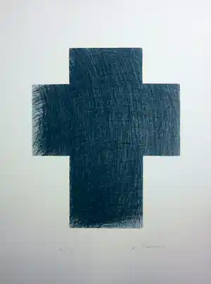 Arnulf Rainer - Anthrazitkreuz verkocht voor € 3750!