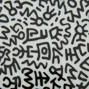 Keith Haring - porseleinen verzamelbord Ligne Blanc handgeschilderd wit/zwart Limited Edition kopen? Bied vanaf 150!