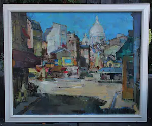 Emile Viegers - olieverf op doek: Gezicht op Montmartre en de Sacré-Coeur kopen? Bied vanaf 795!