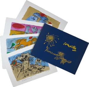 Corneille - Portfolio met vier litho's, Promenade, met een gedicht door Simon Vinkenoog kopen? Bied vanaf 1!