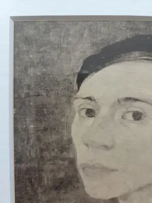 Jan Mankes - Zelfportret kunstenaar. Ingelijst. kopen? Bied vanaf 20!