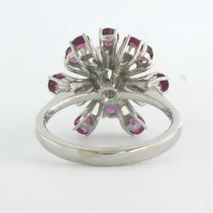 18k wit gouden ring met robijn en briljant geslepen diamant 0.16ct - rm 16.25 kopen? Bied vanaf 400!