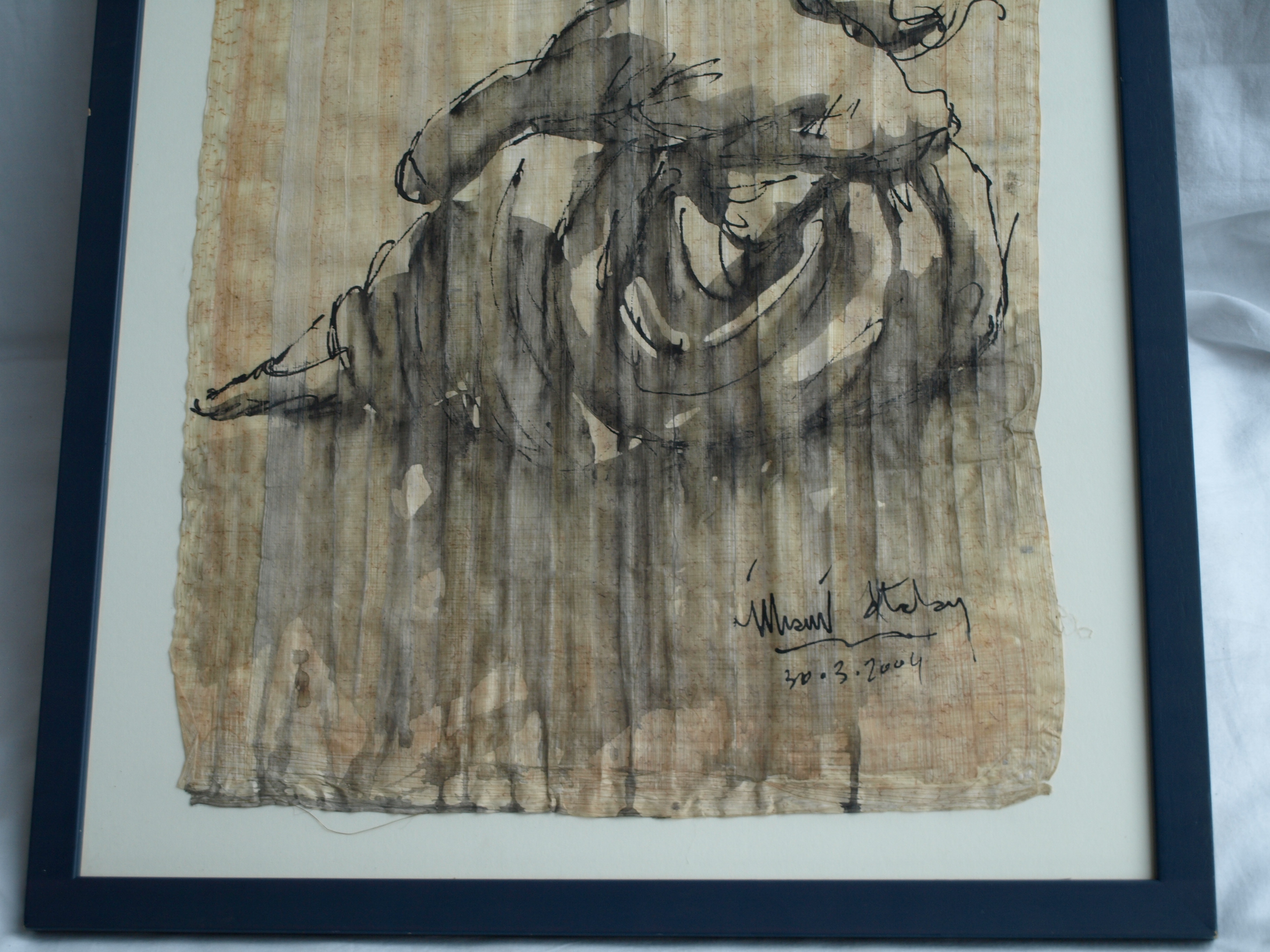 Niet of onleesbaar gesigneerd - Oost-Indische inkt, op zijde? , Portret meisje - gesigneerd & ingelijst - 2004 kopen? Bied vanaf 1!