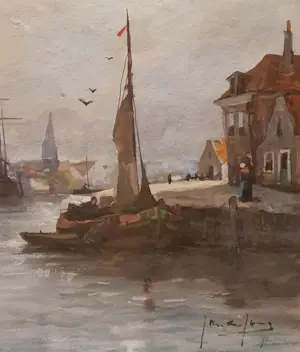 Jan de Jong - Uitkijk op de oude haven kopen? Bied vanaf 190!