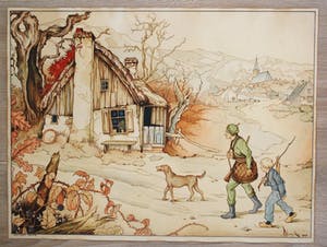 Niet of onleesbaar gesigneerd - aquarel door of naar Anton Pieck kopen? Bied vanaf 1!