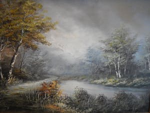 Niet of onleesbaar gesigneerd - Heidelandschap door onleesbare meester GROOT kopen? Bied vanaf 10!