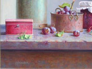 Hans Habraken - Zeer mooi groot stilleven Hans Habraken op paneel. kopen? Bied vanaf 850!