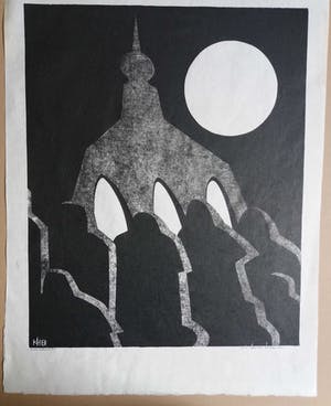 Kea Homan - Herinnering - houtsnede kopen? Bied vanaf 19!