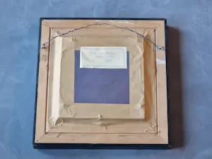 Yvonne Schot - Fraai realistisch olieverf "vrouw met hondje" expositie galerie Lieve Hemel 1974 kopen? Bied vanaf 78!