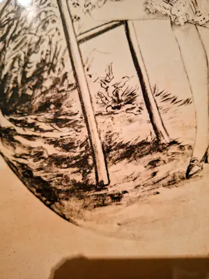 Nelly Degouy - Vrouw bij ladder met bos bloemen kopen? Bied vanaf 35!