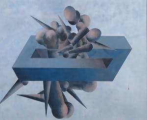 Piet van Mook - Acryl op papier, verlijmd op karton, Abstract - Ingelijst kopen? Bied vanaf 1!