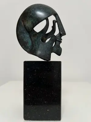 Fons Bemelmans - gesigneerde sculptuur | 'Krijgerskop' |1998 kopen? Bied vanaf 950!