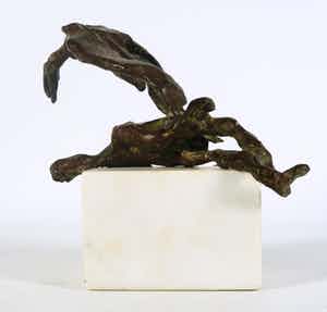 Johan de Zoete - Bronzen beeld, Z.T. Gevecht verkocht voor € 150!