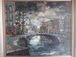 Niet of onleesbaar gesigneerd - Europese stadsgracht. (onleesbaar gesigneerd) kopen? Bied vanaf 10!