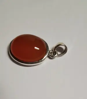 Nieuw handgemaakte zilveren hanger gezet met echte carneool  edelsteen . kopen? Bied vanaf 55!