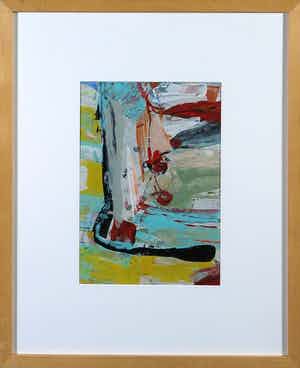 Jan te Wierik - Gemengde techniek op papier, Zonder titel - Ingelijst verkocht voor € 250!