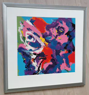 Karel Appel - Hoofden als bloemen, zeefdruk (mooi ingelijst) kopen? Bied vanaf 1250!