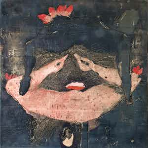 Michel van Overbeeke - Gemengde techniek op paneel verkocht voor € 125!