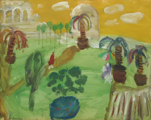 Eugene Brands - Olieverf op papier bevestigd op doek, Zonder titel - Ingelijst kopen? Bied vanaf 3500!