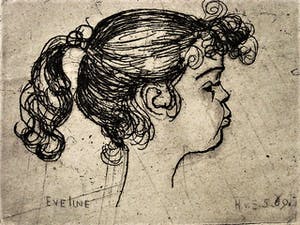 Hans van Efferen - Delicate E.A. Ets "Eveline" expositie 1969 galerie Adrian Stahlecker kopen? Bied vanaf 30!