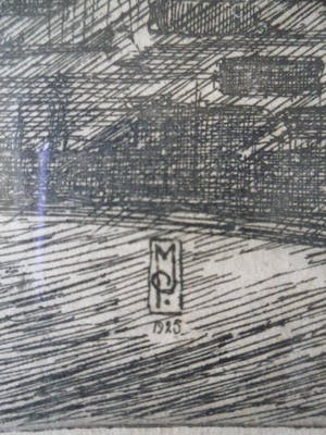 Marius Johannes Janssen - Ets. Nijmegen, Ingang Sint Stevenskerk. Ingelijst kopen? Bied vanaf 35!