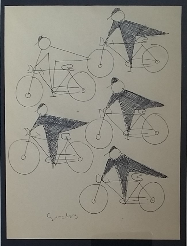 Siep van den Berg - Wielrenners - Originele inkttekening kopen? Bied vanaf 200!