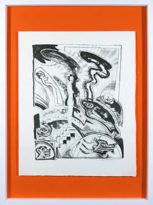 Lucebert - Litho uit het portfolio Fantasia - Ingelijst + originele linnen map verkocht voor € 1!