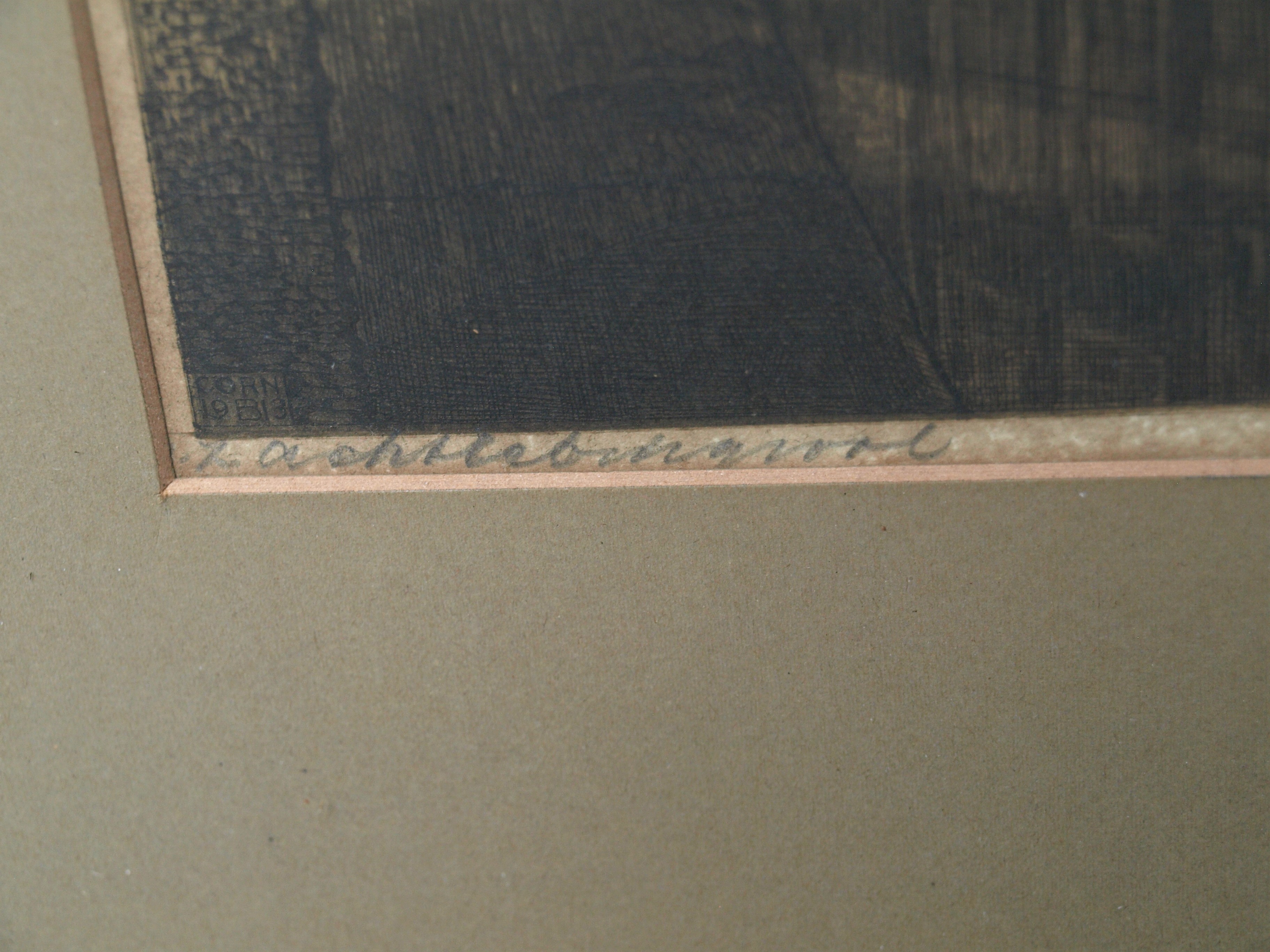 Cornelis Brandenburg - Ets, Oudezijds Achterburgwal, Amsterdam – gesigneerd en ingelijst - 1913 kopen? Bied vanaf 50!