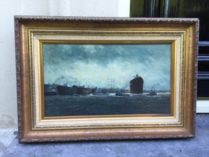 Niet of onleesbaar gesigneerd - C3829 - Havengezicht kopen? Bied vanaf 10!