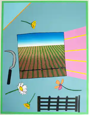 Harrie Gerritz - Ingelijste zeefdruk , Het veldboeket wordt steeds kleiner – 1979 verkocht voor € 50!