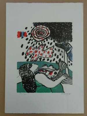 Corneille - NAAKTE VROUW / KLEURLITHO / 70x50cm / SIG / 1975 kopen? Bied vanaf 140!