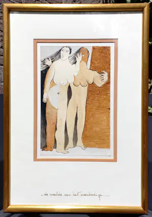 Ans Wortel - De weelde van het overbodige…, gouache (netjes ingelijst) kopen? Bied vanaf 150!