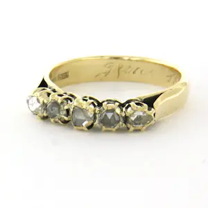 14k geelgouden ring met roos geslepen diamant tot. 0.25ct – G/H - SI kopen? Bied vanaf 360!