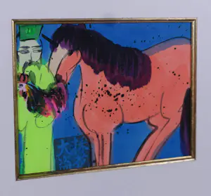 Walasse Ting - Gouache, Vrouw en paard - Ingelijst (Inclusief publicatie Blue Sky!) kopen? Bied vanaf 2000!